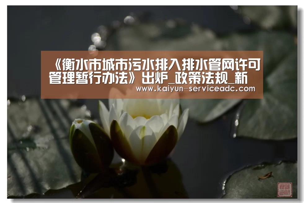 《衡水市城市污水排入排水管网许可管理暂行办法》出炉_政策法规_新闻_矿道网‘开云’(图4) 开云APP